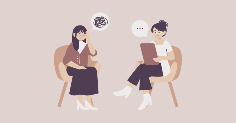I benefici della psicoterapia L'immagine rappresenta una psicoterapeuta e la sua paziente durante una seduta di psicoterapia