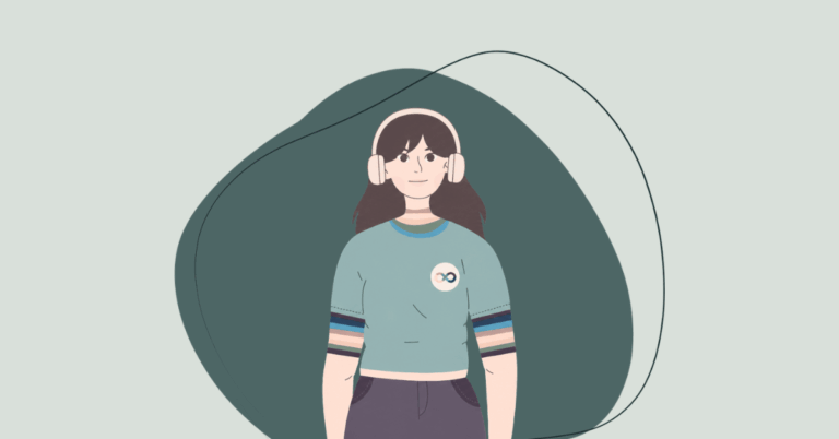 Autismo in età adulta L'immagine raffigura una donna che indossa le cuffie antirumore. Sulla sua maglia, l'immagine dell'infinito, simbolo dell'orgoglio autistico